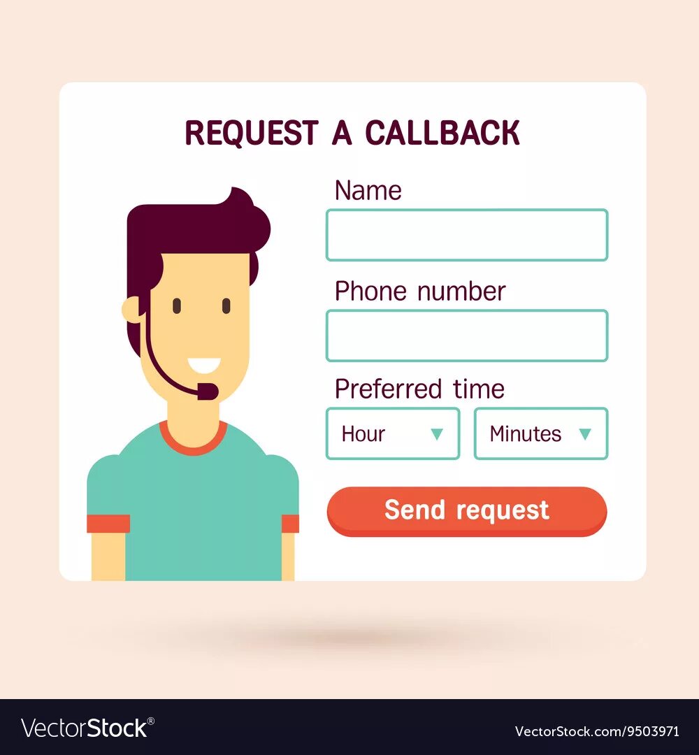 Callback form. Call back. request a call. arrange a call back website form.