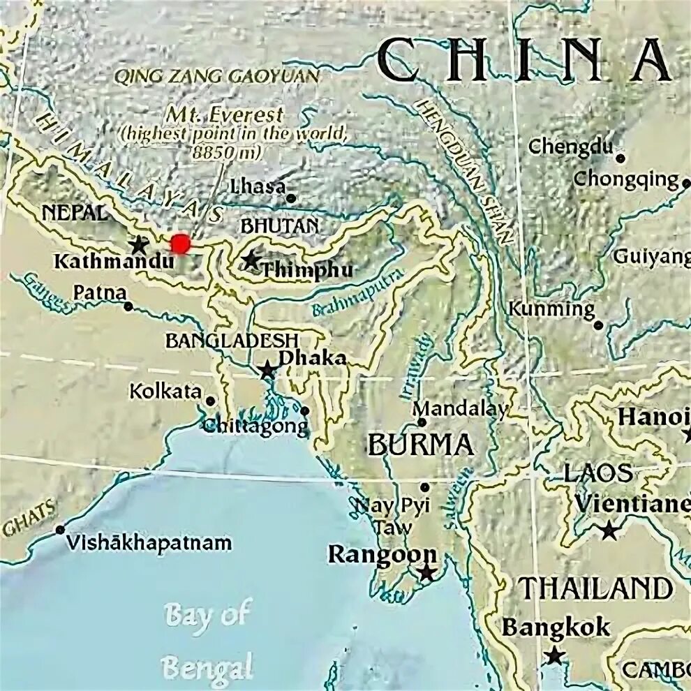 Эверест в какой стране находится на карте. Гора Эверест на карте. Расположение горы Эверест на карте. Эверест гора где находится в какой стране на карте.