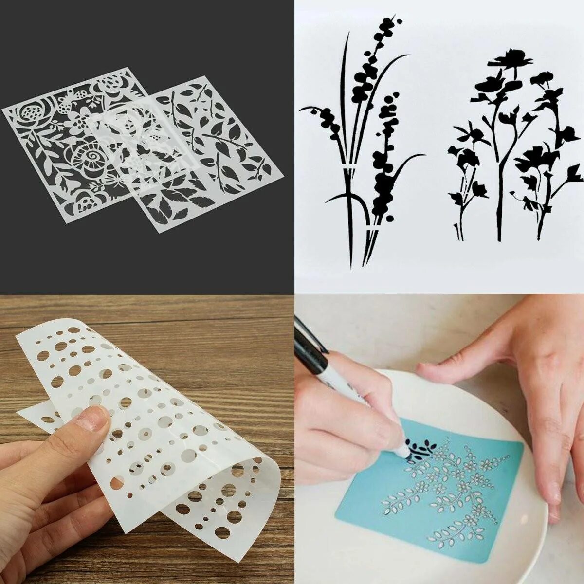 Пластиковый трафарет для декора. Использование трафарета. Рисунки на стену. Трафареты для декора своими руками. Использование трафарета.