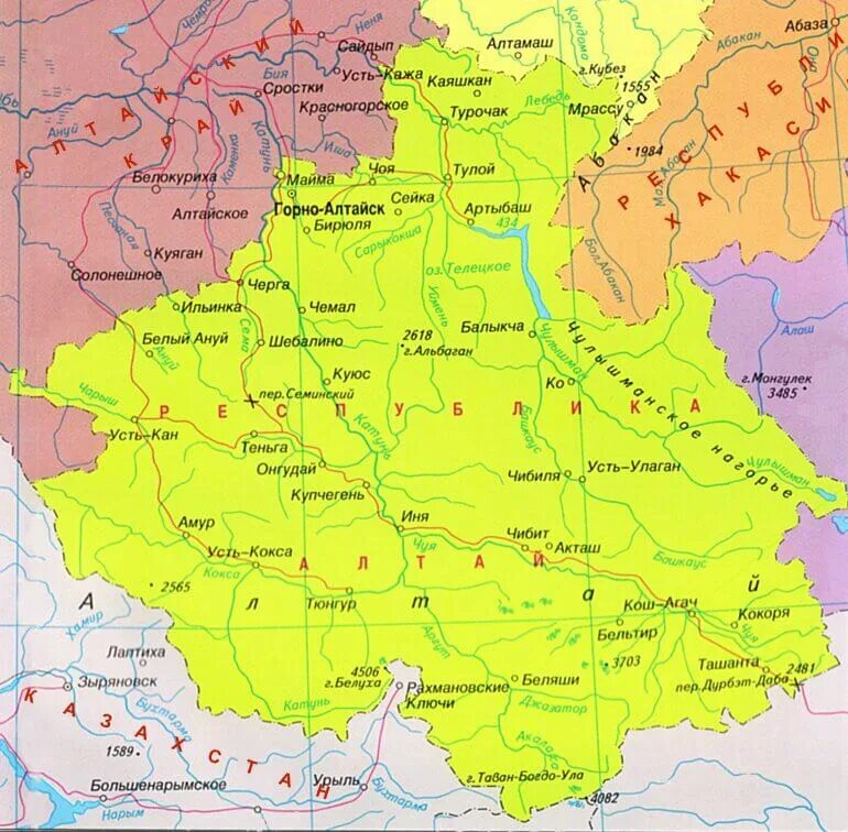 Код республики алтай. Алтай границы на карте. Алтай карта России географическая карта. Горный Алтай и Республика Алтай на карте. Алтай карта граничит.