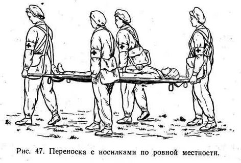 Переносе пострадавших на щите
