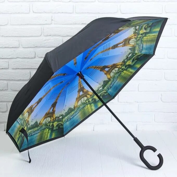 Купить зонт на озон. Зонт Париж. Детский зонт-трость "Париж". Зонт Париж чёрный. Зонт наоборот (перевертыш).