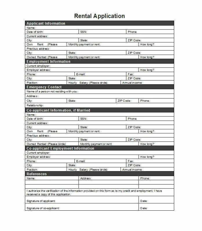 Date of application. Rental application form. family application`template.