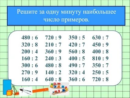 Умножение деление круглых чисел 4 класс карточки