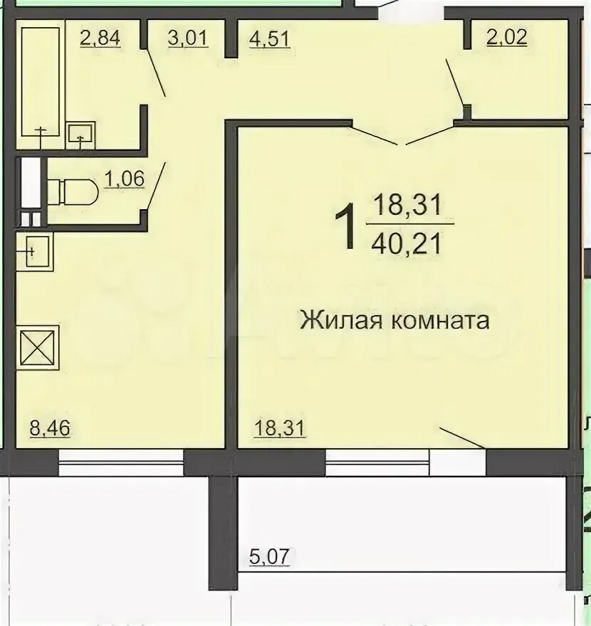 Объявление № 74524467 - продажа однокомнатной квартиры в Челябинске, Калининском