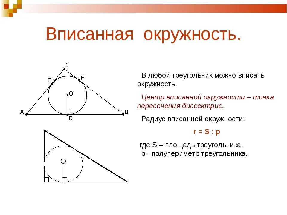 РБ треугольник вписан в окружность. Центр вписанной окружности треугольника. Центр впис окружности треугольника. Окружность вписанная в треугольник. Радиус окружности вписанной в любой треугольника