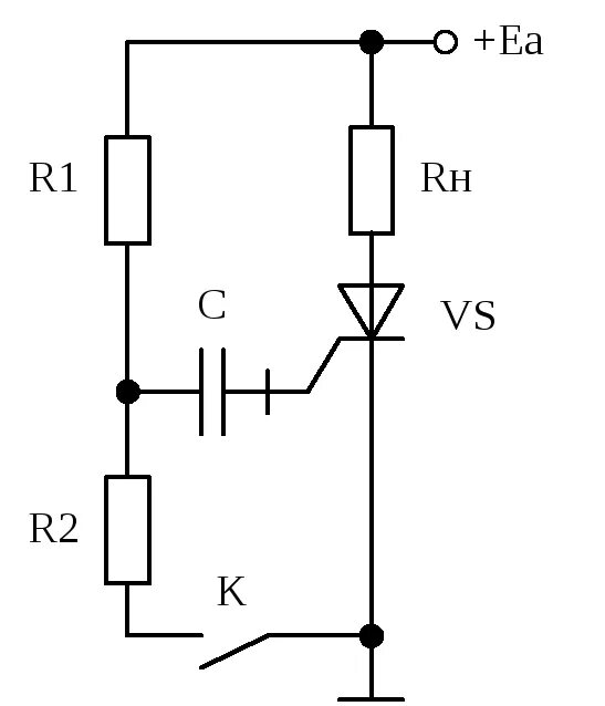 Схема включения тиристора. Схема подключения тиристора в цепи постоянного тока. Схема включения тиристора. Схема включения тиристора. Схема включения тиристора.