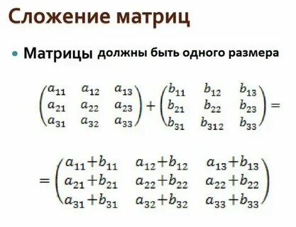 Сложение матриц c a b