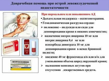 Оказания первой помощи при сердечной недостаточности