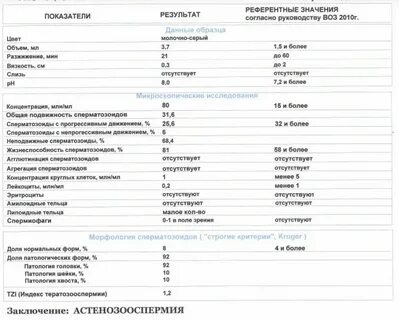 Спермограмма с морфологией по крюгеру
