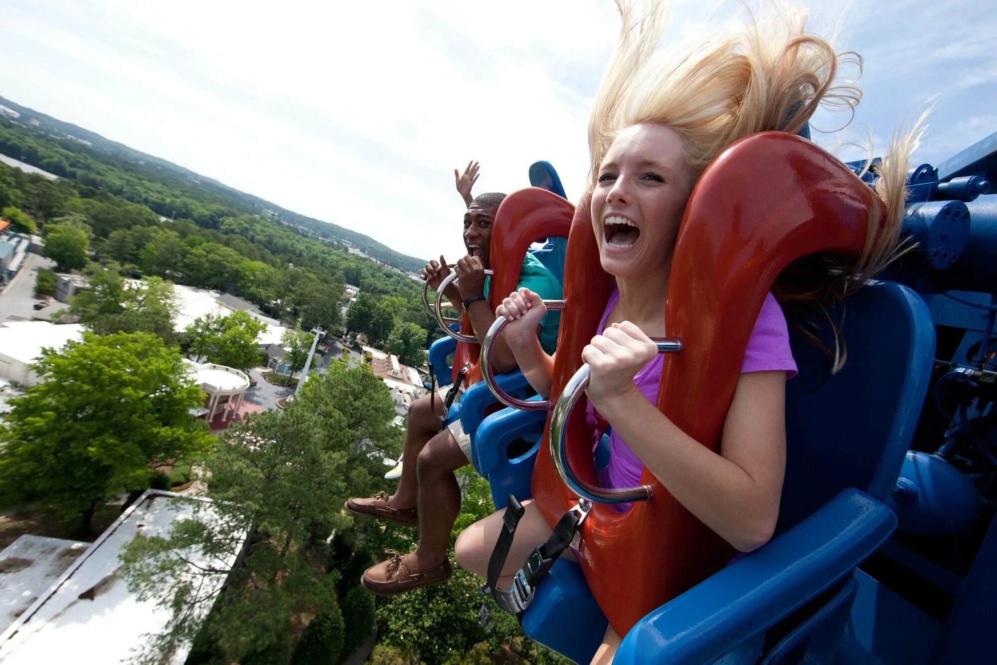 Тематический парк Six Flags over Georgia. Страх высоты. Человек боится высоты. Акрофобия.