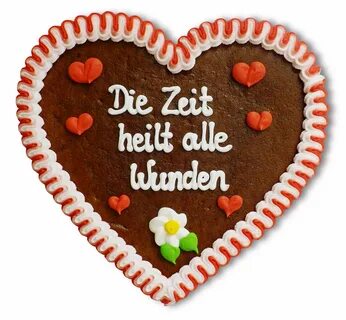 Lebkuchenherz, 23cm - Die Zeit heilt alle Wunden.