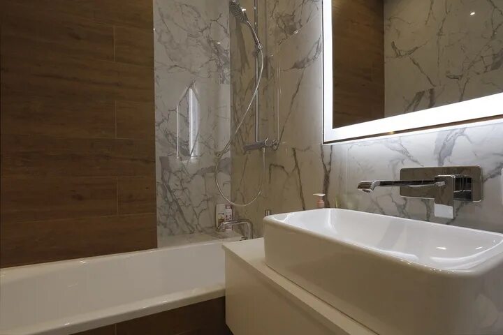 Modern Bathroom with Stone and Marble