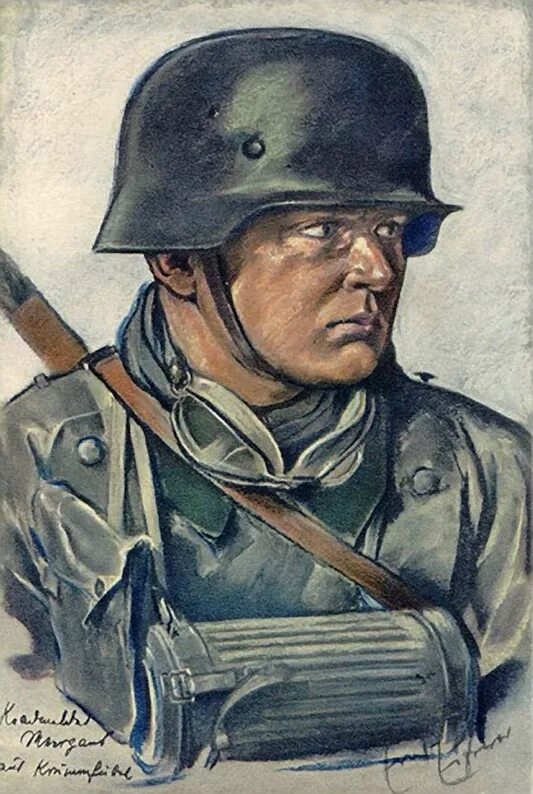 Немецкие рисунки. Ваффен SS Art 1942. Немецкий солдат в каске арт. Портрет немца. Портрет солдата в каске.