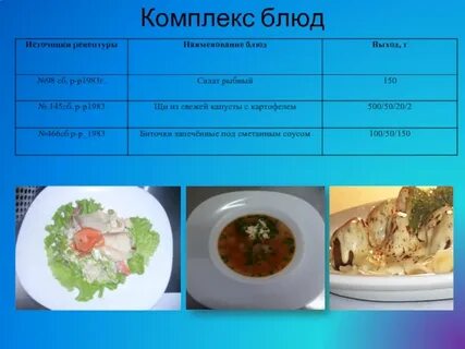 Общее название блюд