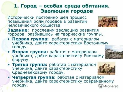 Роль города в истории