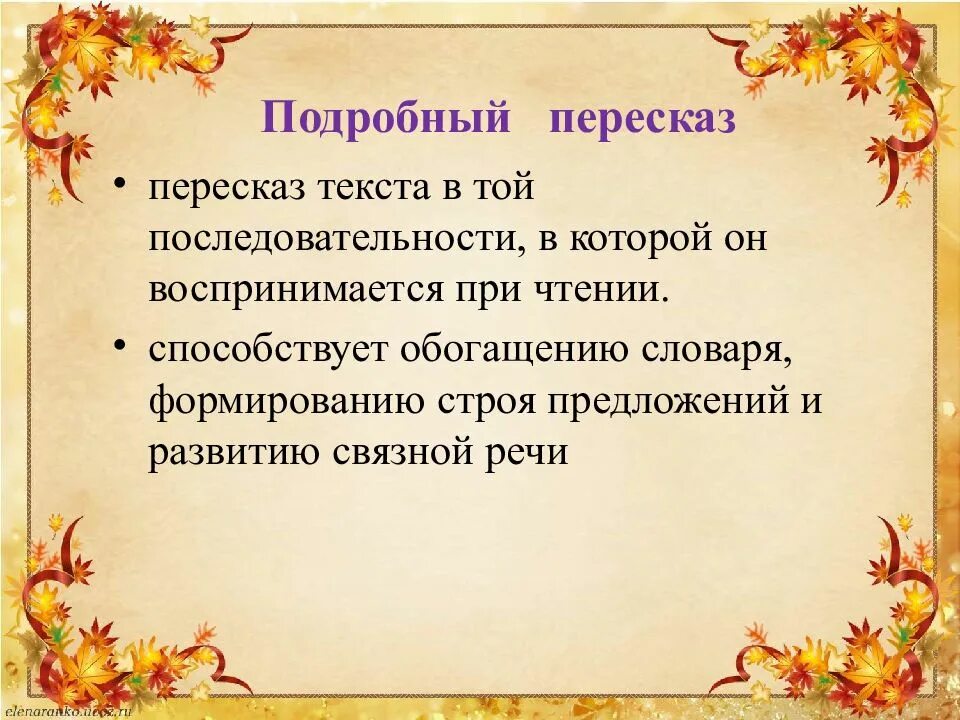 Подробный пересказ главы. Подробный пересказ главы