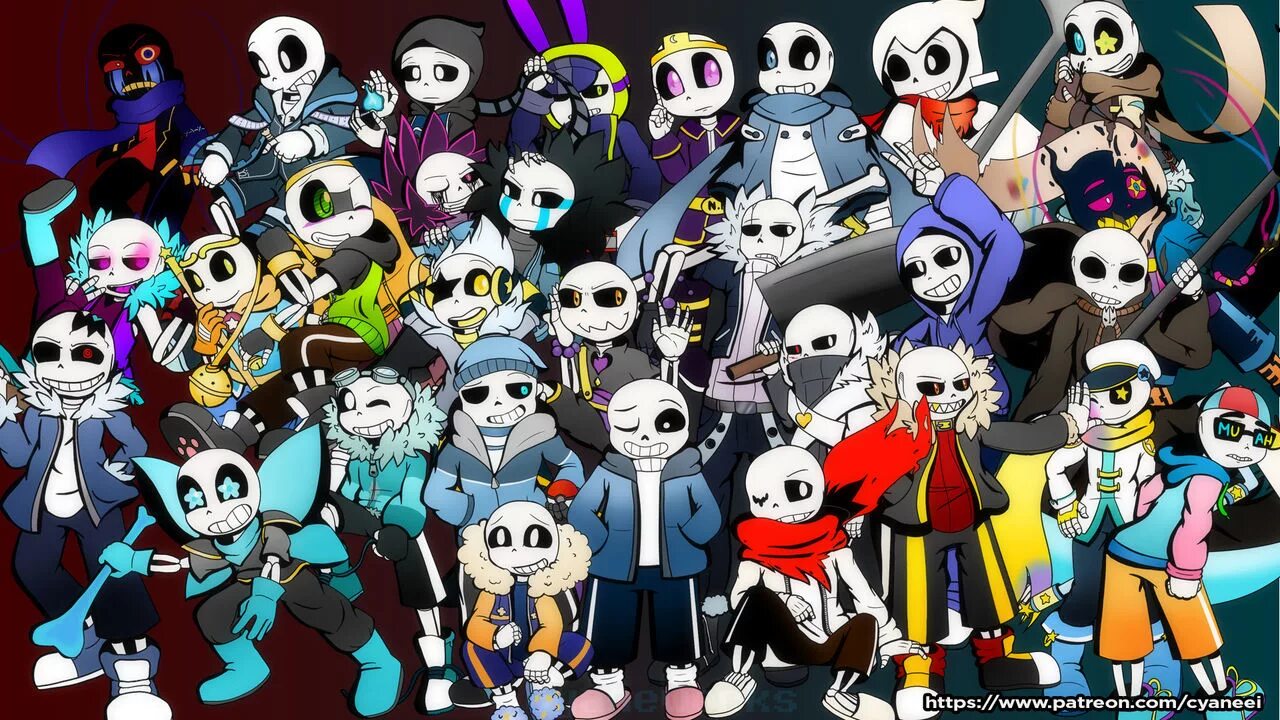 Сколько ау. Альтернативные вселенные Undertale Сансы. Андертейл Сансы. Андертейл ау Сансы. Вселенные андертейл Сансы.