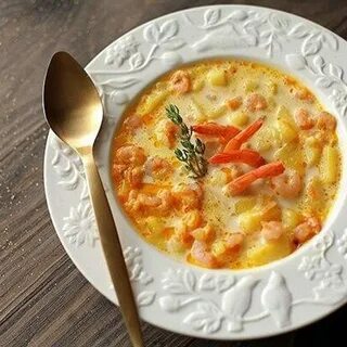 Рецепт супа креветки с сыром