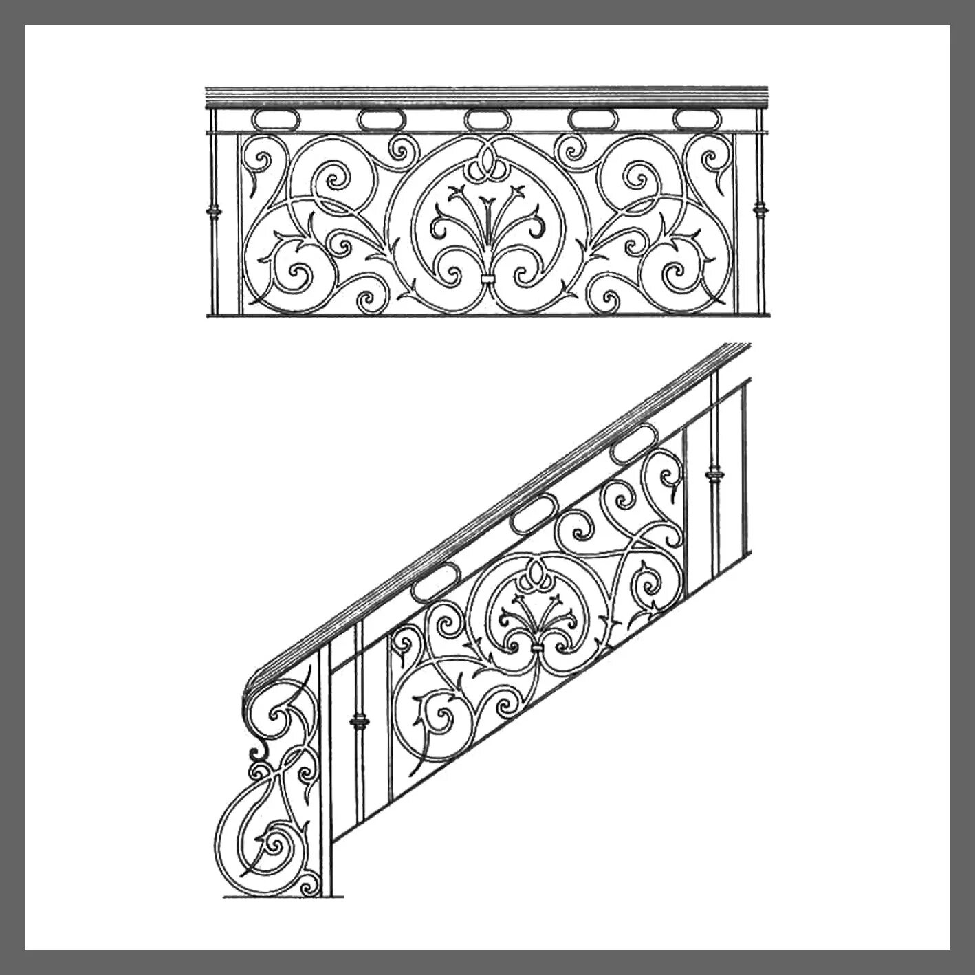 На рисунке схематично изображены перила лестницы. Кованые перила эскизы. Кованые узоры на перила. Узоры на лестничные перила. Узоры для перил из металла для лестниц.