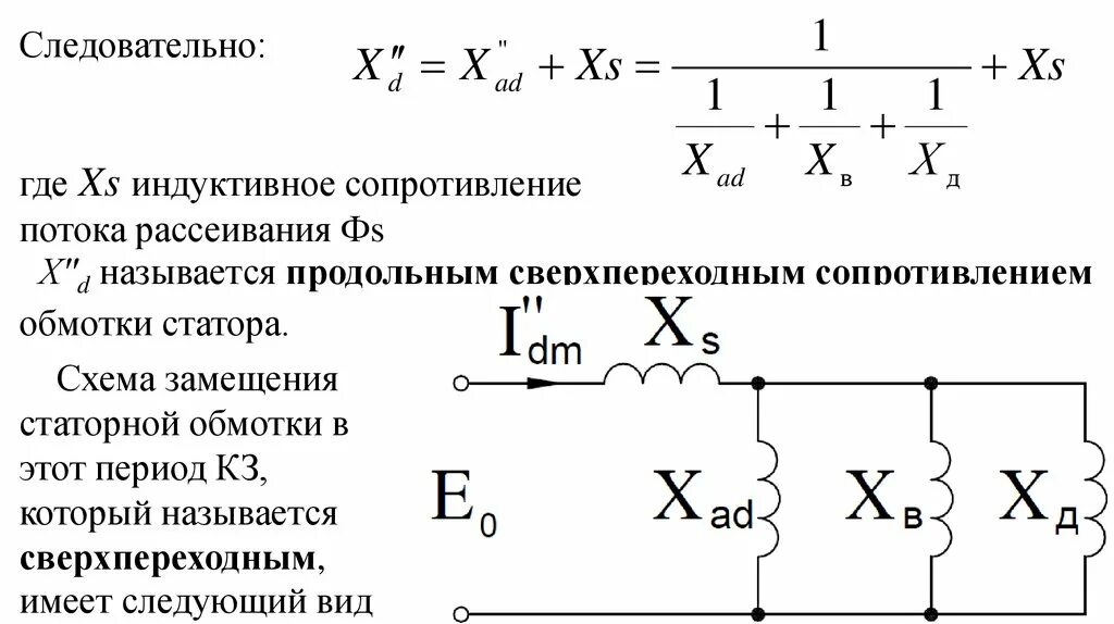 Измерение сопротивления короткого замыкания. Сверхпереходное сопротивление асинхронного двигателя. Схема замещения обмотки статора. Сопротивление короткого замыкания двигателя. Схема замещения токов короткого замыкания.