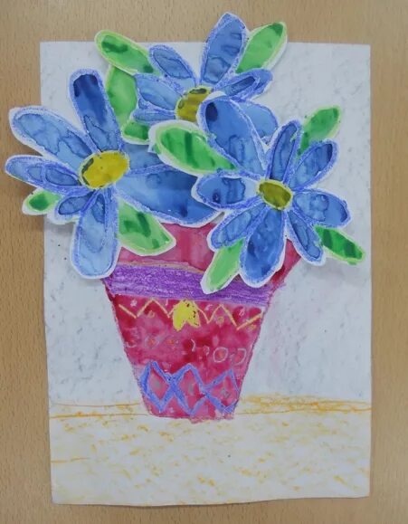 Букет в холодных тонах рисование в подготовительной. Рисование для детей цветы для мамы. Детские рисунки букет. Рисование букет в холодных тонах.