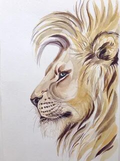 Лев нарисованный в цвете