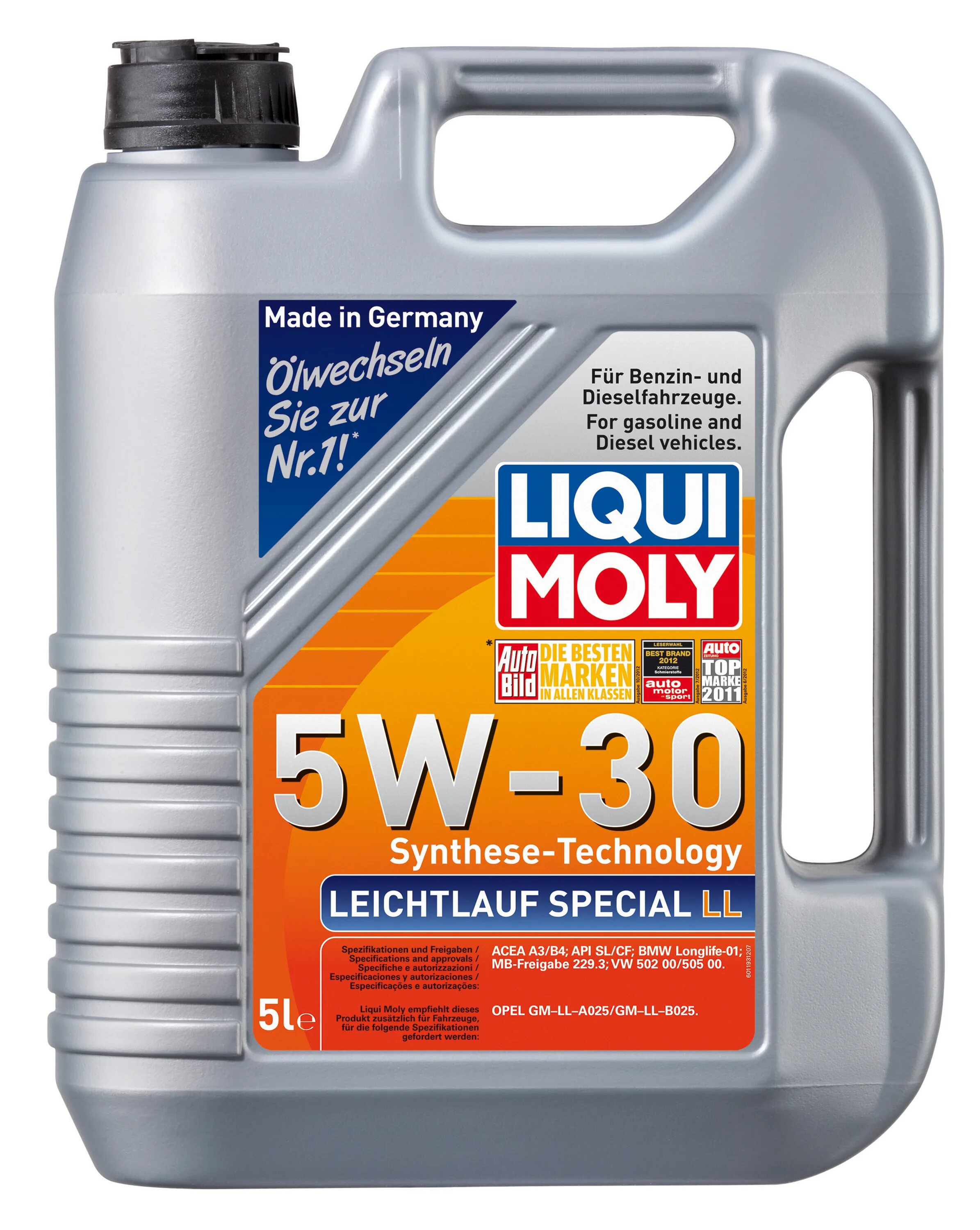 Моторное масло liqui moly leichtlauf. Liqui Moly 5w30 Special Tec 5л. Liqui Moly SAE 5w-30. Ликви моли 5w30 ll. 8055 Liqui Moly Special Tec ll 5w30 CF/SL а3/в4 5л синтетическое.