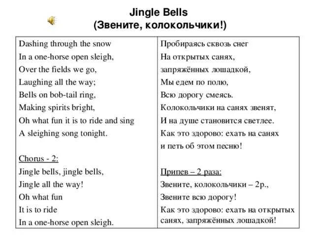 Транскрипция русского слова песню. Слова Jingle Bells на английском с переводом. Jingle Bells текст с переводом. Перевод песни Jingle Bells. Джингл белс текст перевод на русский.