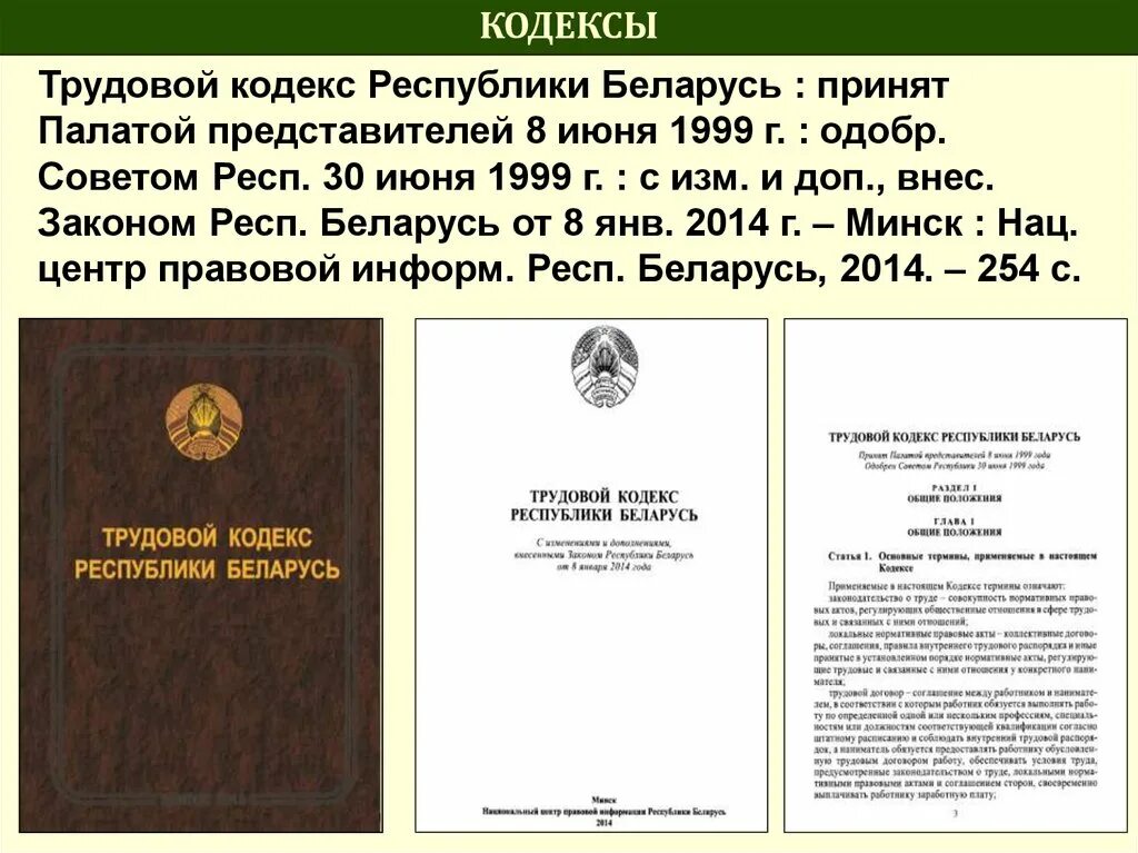 Трудовой кодекс. Трудовой кодекс РБ. Кодекс Республики Беларусь. Трудовой кодекс Белоруссии.