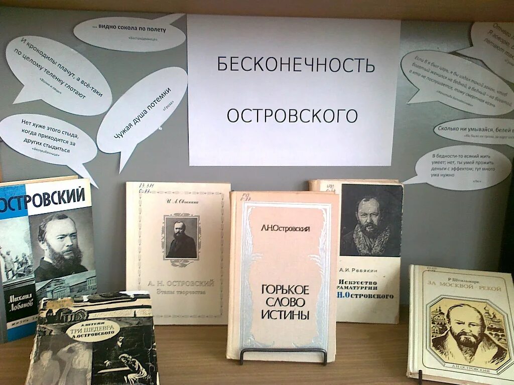 Сценарий мероприятия поэты. Книжная выставка а н Островский. Выставка к юбилею а.н Островского.