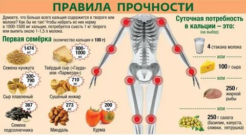 Продукты с кальцием при переломах