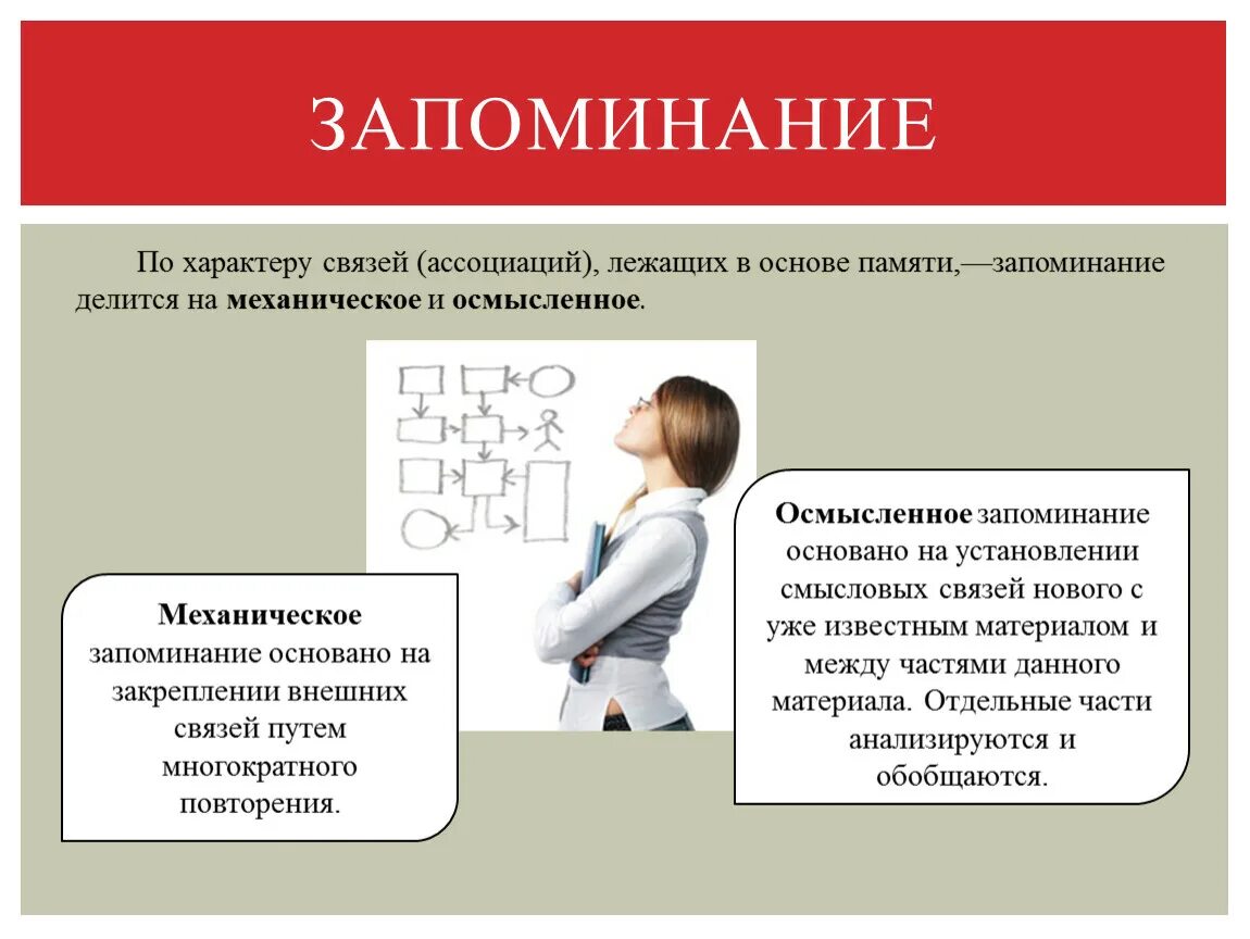 Память запоминающая. Память запоминание. Осмысленное и механическое запоминание. Виды ассоциации памяти. Техника запоминания информации.