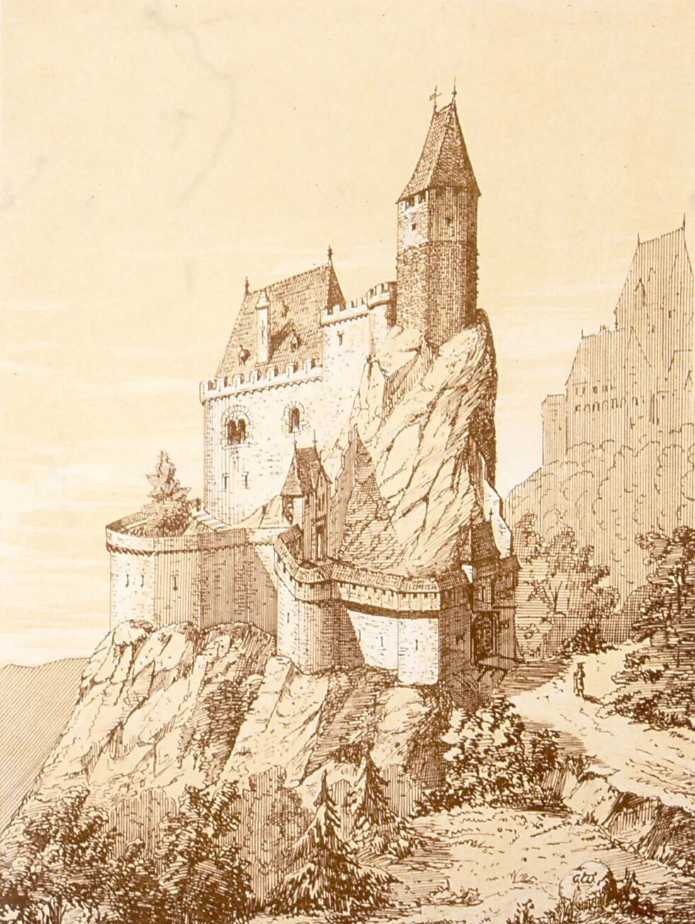 Старинные рисунки. Франция замок Гирсберг Эльзас. Замок Англия гравюра. Старинные замки Гравюры. Замок 19 века.