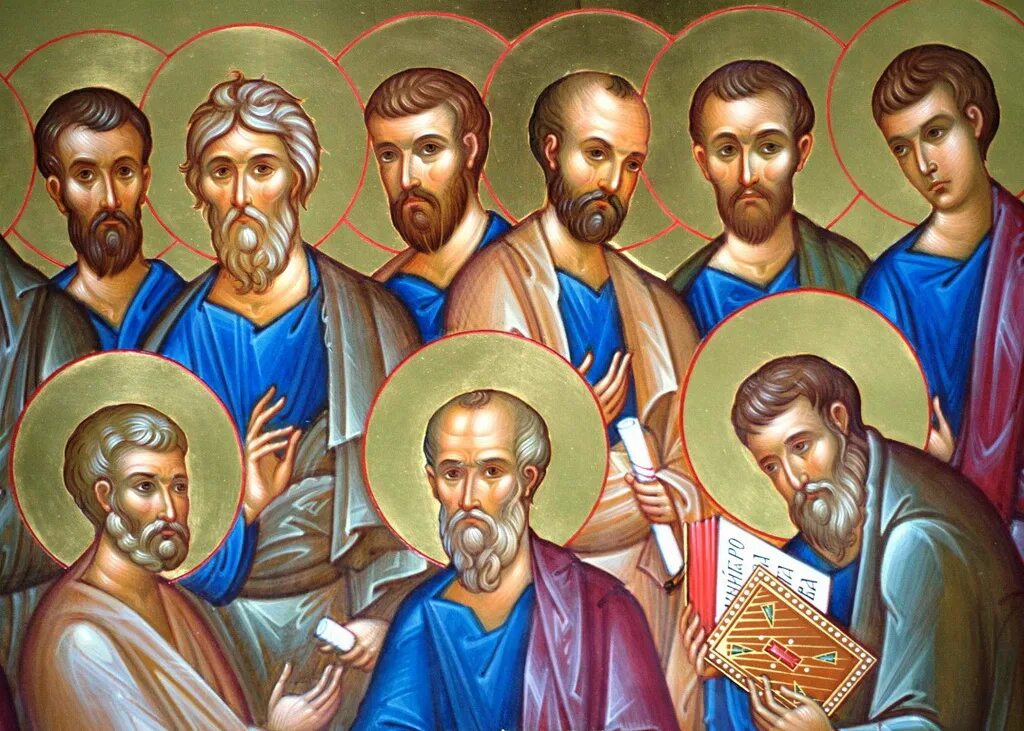 Ученики апостолов иисуса христа. 12 Апостолов Иисуса Христа. Икона Христос и 12 апостолов.