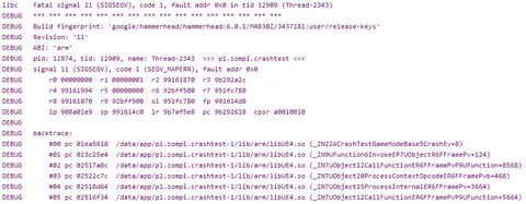 Crash log c