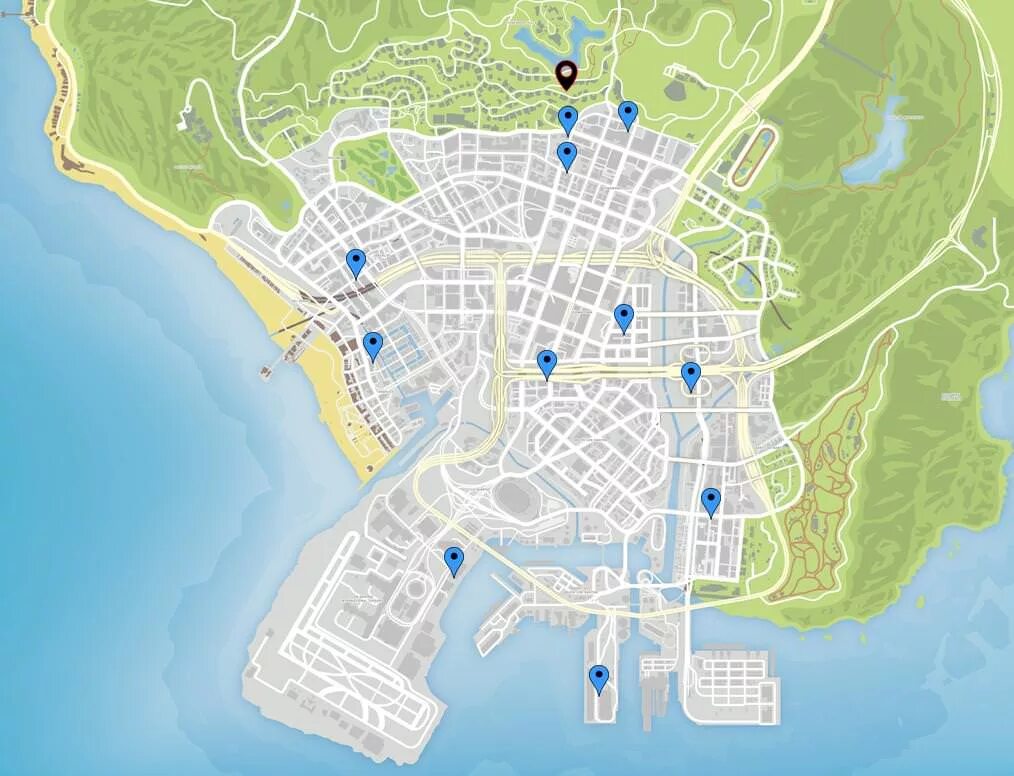 Карта магазинов в гта 5. Карта ГТА 5. GTA 5 карта города. Карта Лос-Сантоса GTA 5. GTA 5 Rp Map.