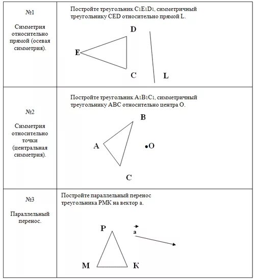 Движение 9 класс геометрия самостоятельная работа