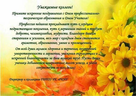 Официальное поздравление профессиональным праздником
