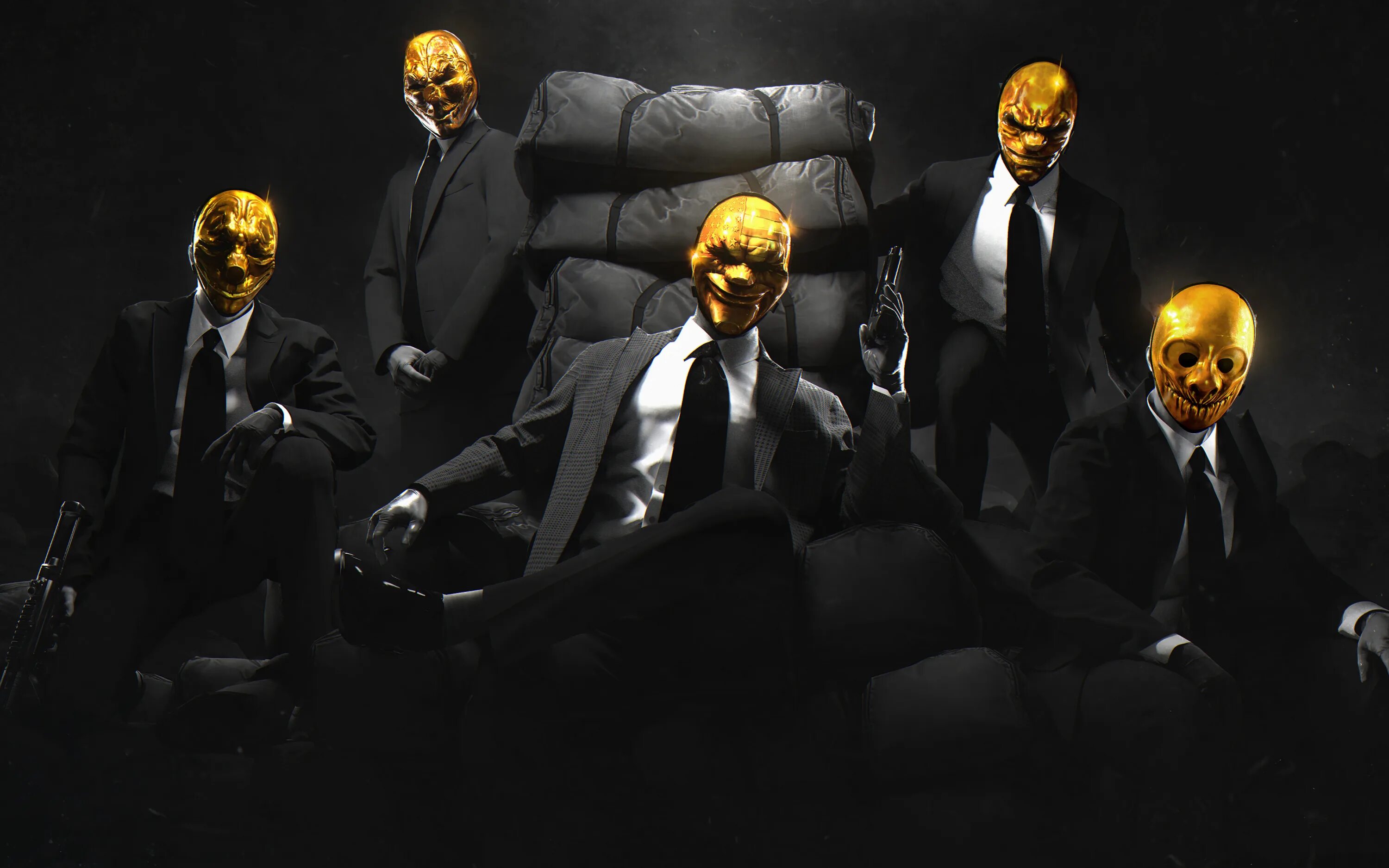 Payday 2. Золотая маска пейдей 2. Payday 2 золотые маски. Команда пейдей 2.