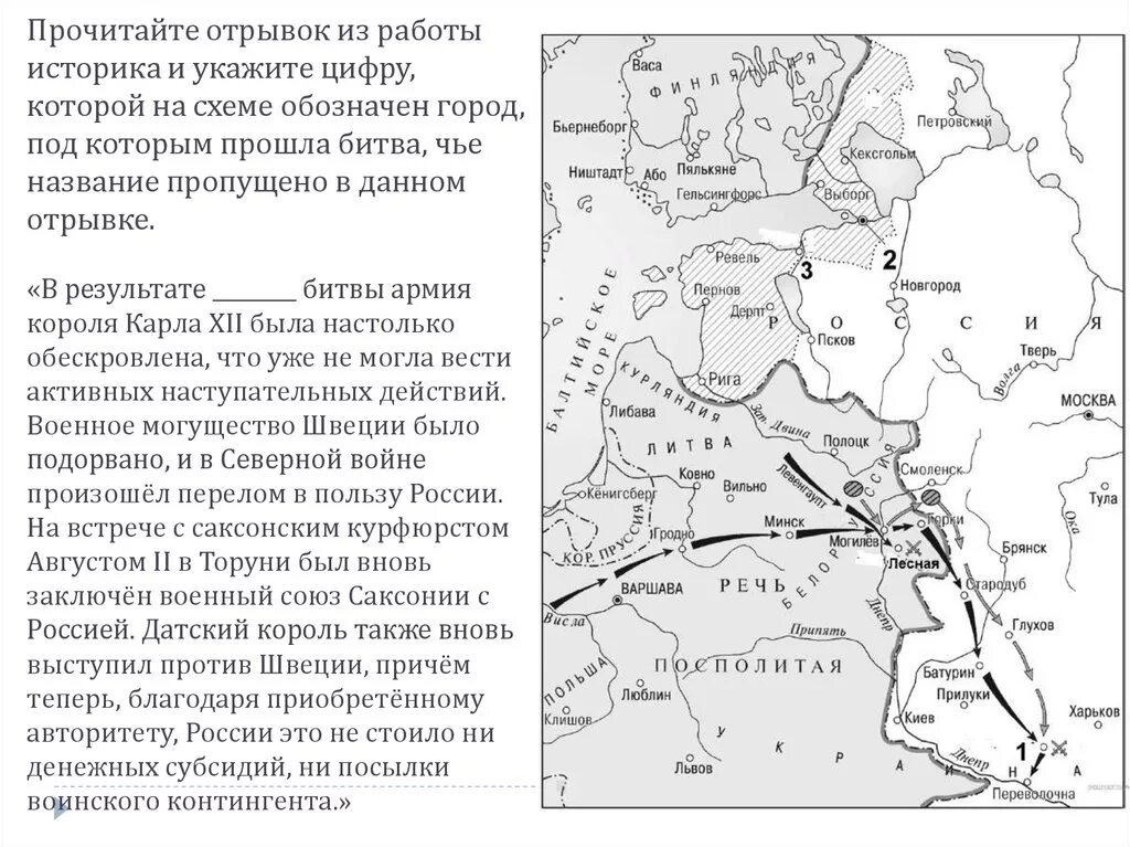 Прочитайте текст в котором пропущено название государства. Укажите название битвы которой обозначены на схеме.