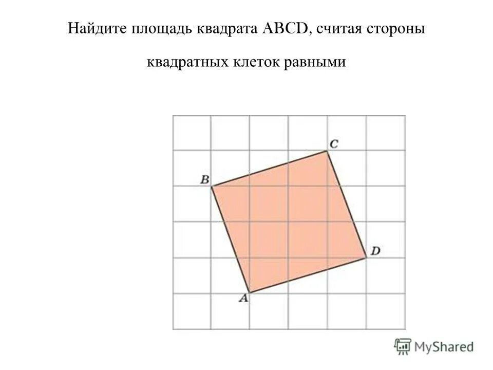 Вычислить площадь квадрата со стороной 4 см