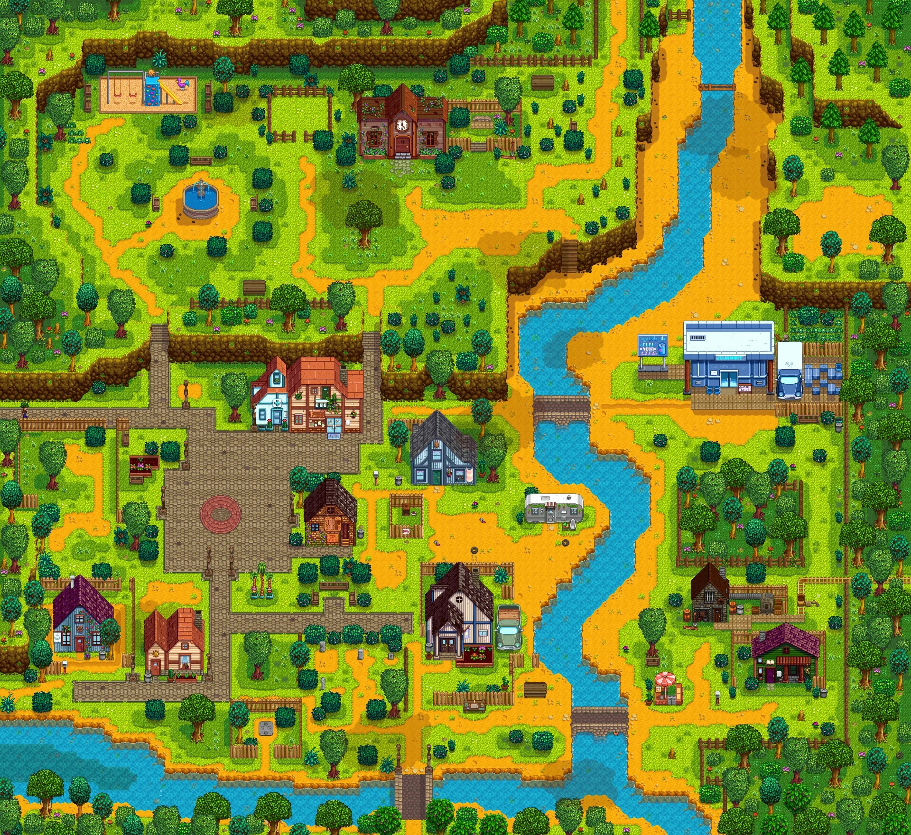 Где цветочные танцы stardew. Stardew Valley карта города Пеликан. Стардью Валли карта города. Стардью Валли последняя версия карта.