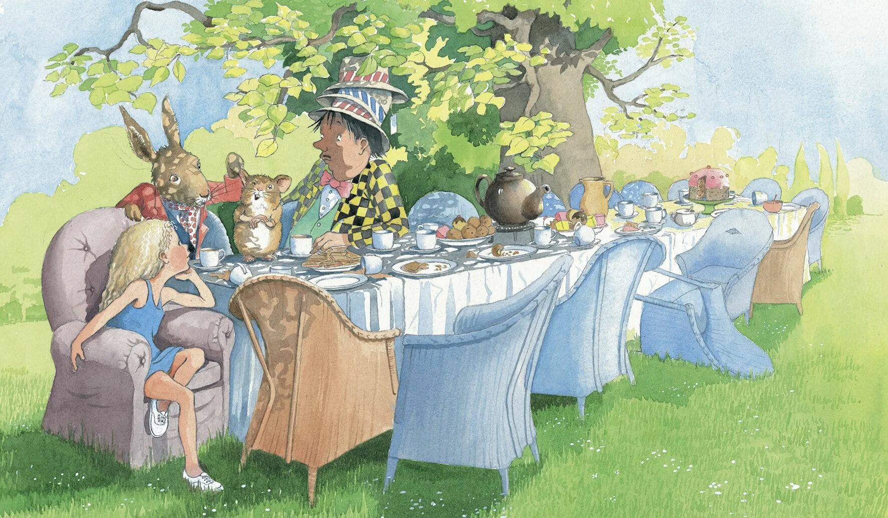 Helen Oxenbury Алиса. Алиса в стране чудес чаепитие у Шляпника. Хелен Оксенбери Алиса в стране чудес. Льюис Кэрролл безумное чаепитие. Алиса пьет чай