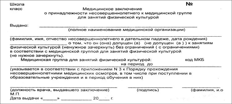 Заявление освобождение от занятий в школе образец