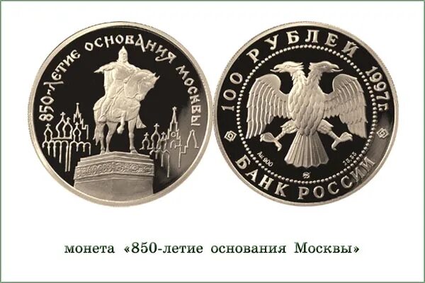 850 летие основания москвы монета егэ. Монета 850 летие основания Москвы Юрием Долгоруким