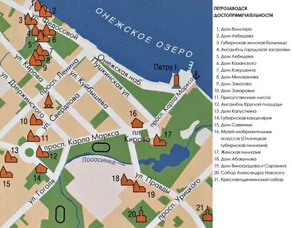 Карту петрозаводска можно