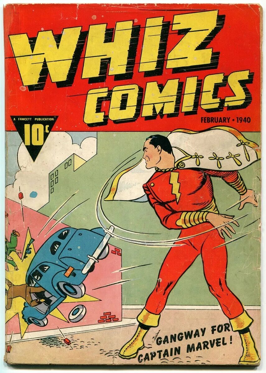 Капитан Марвел комикс #1. Капитан Марвел 1940 Шазам. Captain Marvel обложка комикса. Первый комикс Марвел. Первое появление комиксов
