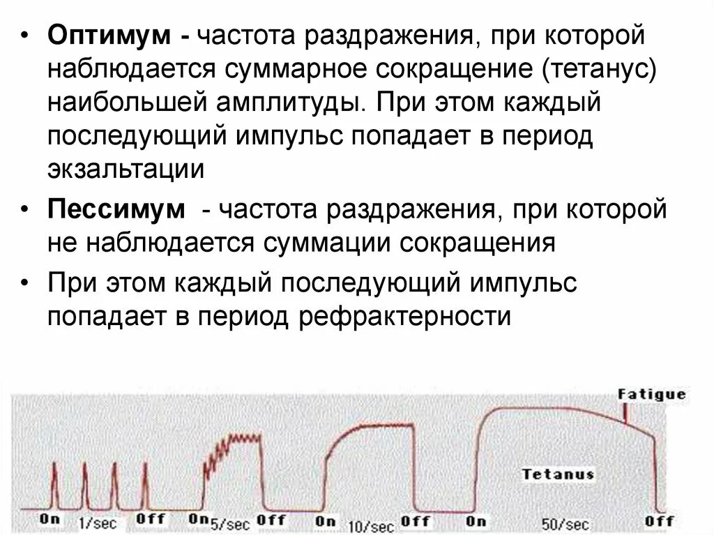 149.200 частота. Пессимум частоты раздражения. Оптимум частоты раздражения. Частота раздражителя. Оптимум тетануса.