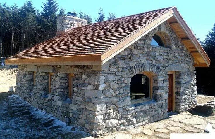 Mountain view stone entry with square observation tower Architecture, Architectu